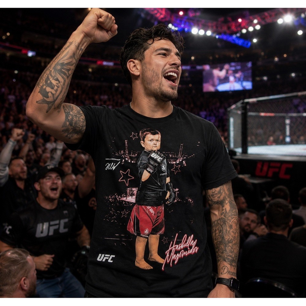 Official UFC Hasbulla Magomedov T Shirt Mens XL Black Graphic MMA Fighting Tee